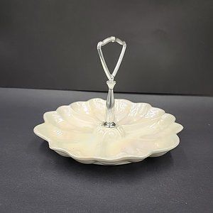 Vintage Maddux of California Pottery Opulecent Nut Relish Candy Dish W Handle